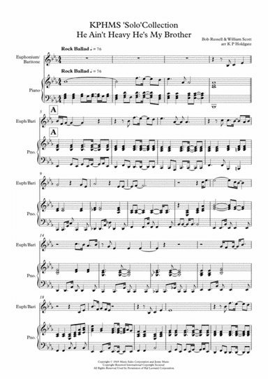 He Ain't Heavy, He's My Brother (arr. Kevin P Holdgate)