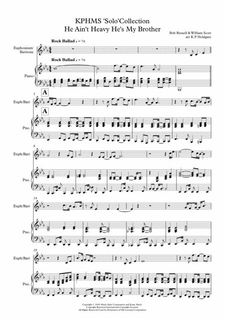 He Ain't Heavy, He's My Brother (arr. Kevin P Holdgate)