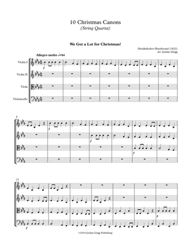 10 Christmas Canons (String Quartet)