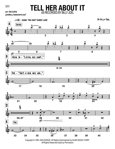 Tell Her About It (arr. Hollywood Charts)