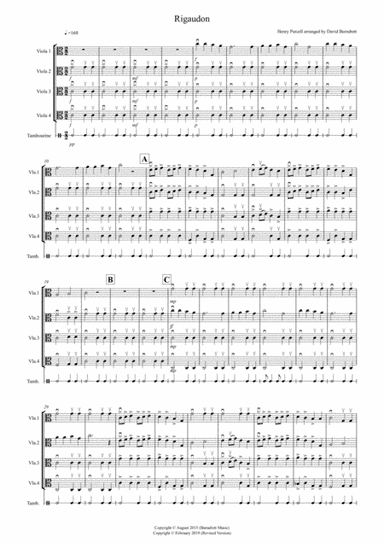 Rigaudon by Purcell for Viola Quartet (arr. David Burndrett)