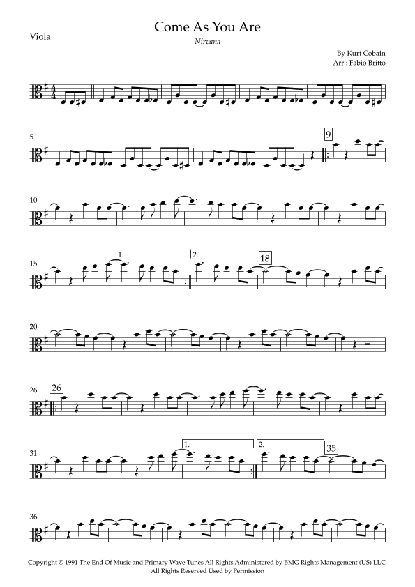 Come As You Are (arr. Fabio Britto)