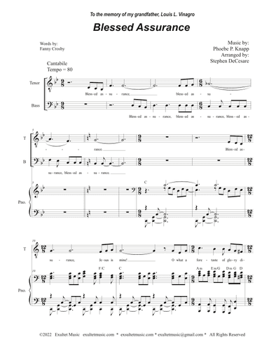 Blessed Assurance (Duet for Tenor and Bass solo) (arr. Stephen DeCesare)
