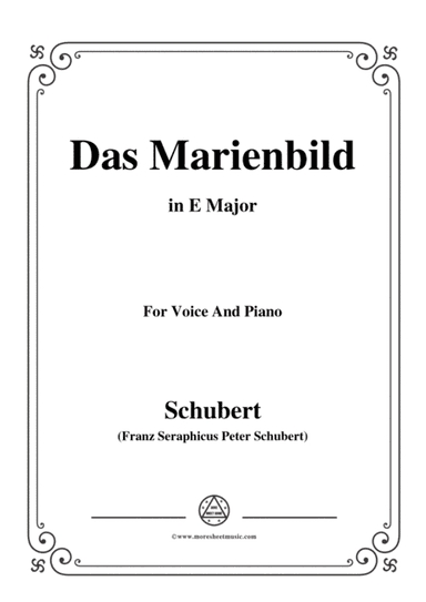 Schubert-Das Marienbild,in E Major,for Voice&Piano (arr. MSM)