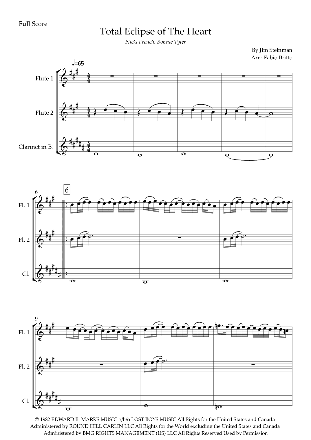 Total Eclipse Of The Heart (arr. Fabio Britto)