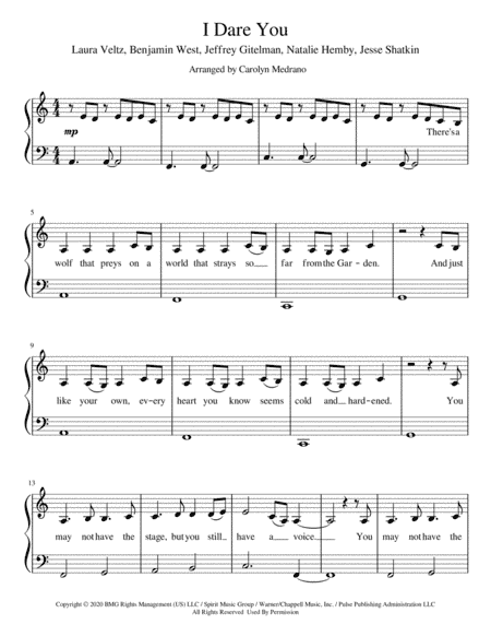 I Dare You (arr. Carolyn Medrano)