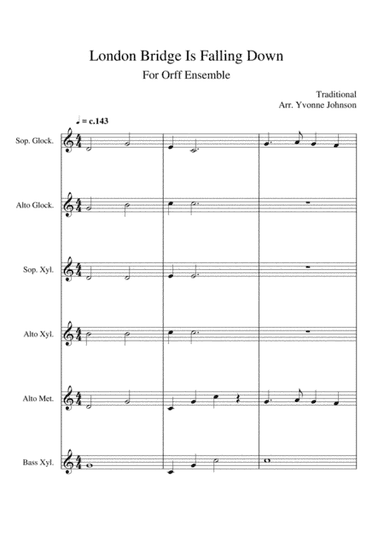 London Bridge Is Falling Down - For Orff Ensemble (arr. Yvonne Johnson)