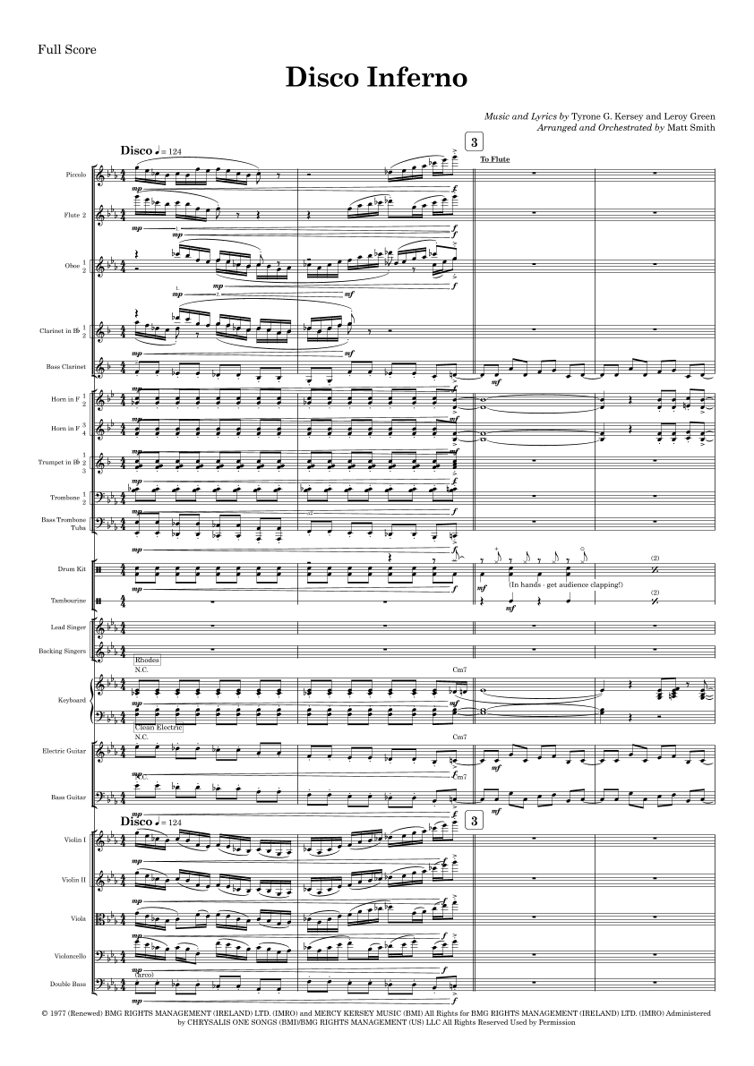 Disco Inferno (arr. Matt Smith)