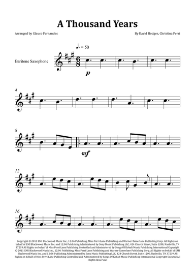 A Thousand Years (arr. Glauco Fernandes)