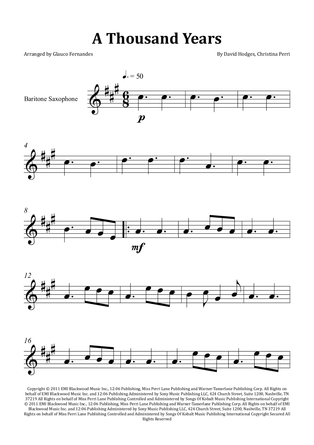 A Thousand Years (arr. Glauco Fernandes)