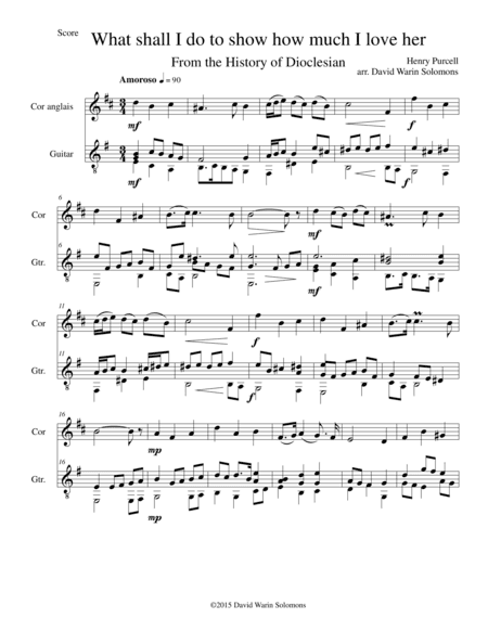 What shall I do to show how much I love her for cor anglais and guitar (arr. David Warin Solomons)