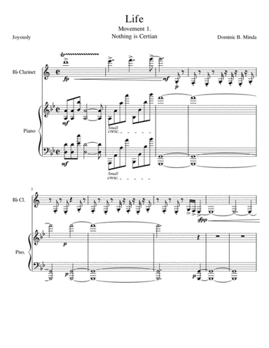 Life -A Concerto for Bb and Eb clarinet movement 1