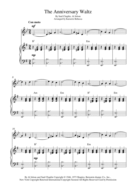 The Anniversary Waltz (arr. Kaiserin Rebecca)