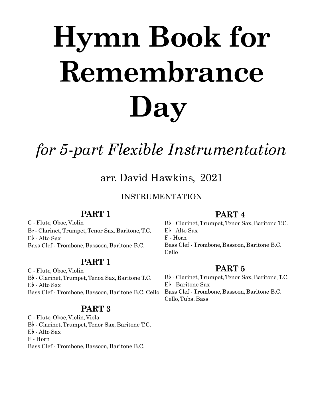 Hymns for Remembrance Day - Flex-Band (arr. David Hawkins)