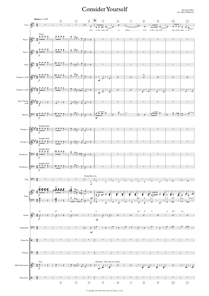 Consider Yourself (arr. Daryl McKenzie)