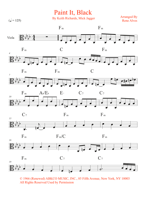Paint It, Black (arr. Rene Alves)