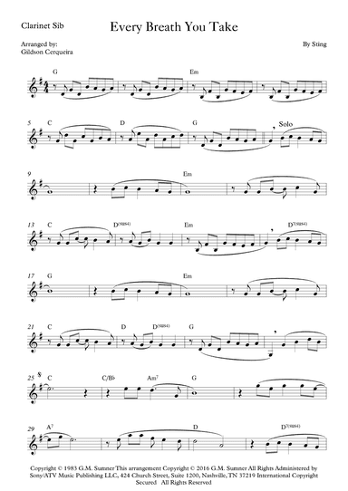 Every Breath You Take (arr. Gildson Cerqueira)