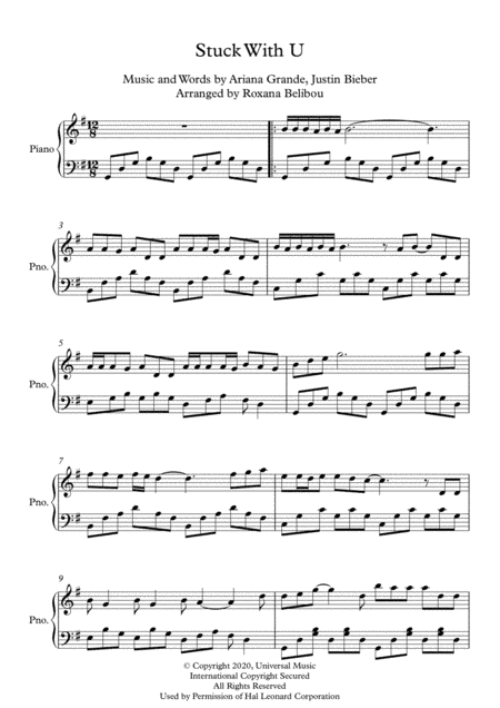 Stuck With U (arr. Roxana Belibou)