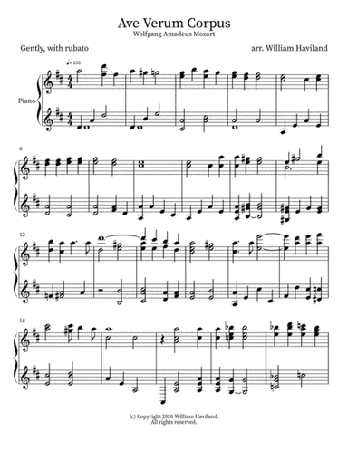 Ave Verum Corpus (arr. William Haviland)