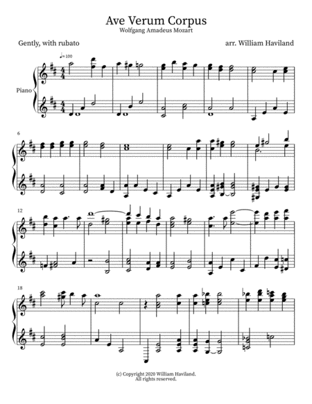 Ave Verum Corpus (arr. William Haviland)