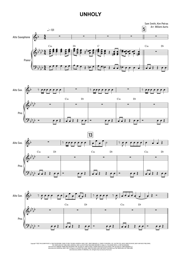 Unholy (arr. Willem Aarts)