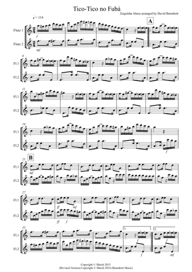 Tico Tico for Flute Duet (arr. David Burndrett)