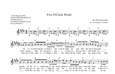 Five O'clock World (arr. By Douglas A. Greene)