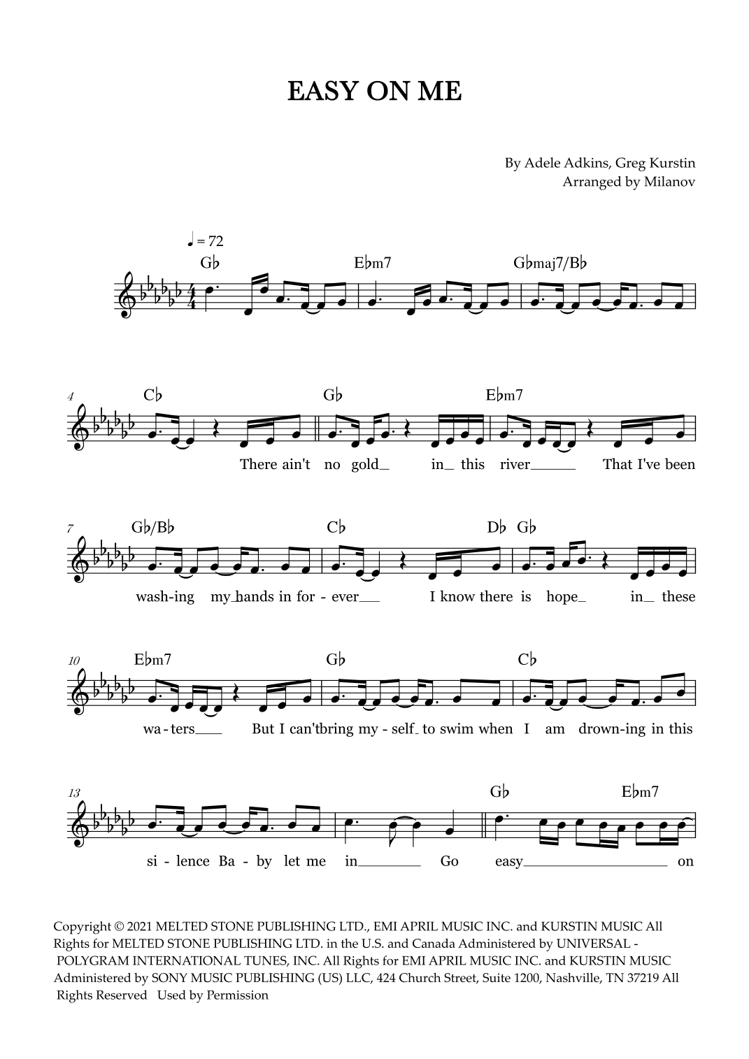 Easy On Me (arr. Milanov)