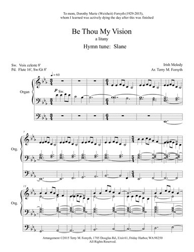 "Be Thou My Vision", organ solo, litany (arr. Terry M. Forsyth)
