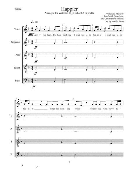 Happier (arr. Jennifer Diana)