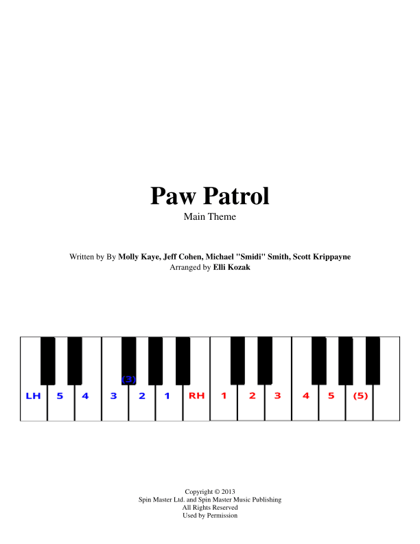 Paw Patrol Theme (arr. Elli Kozak)