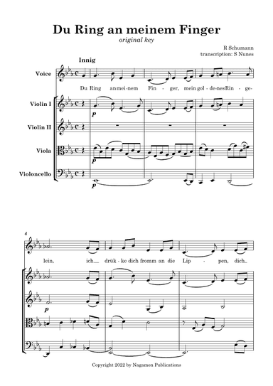 Du Ring an meinem Finger (arr. Steven Nunes)