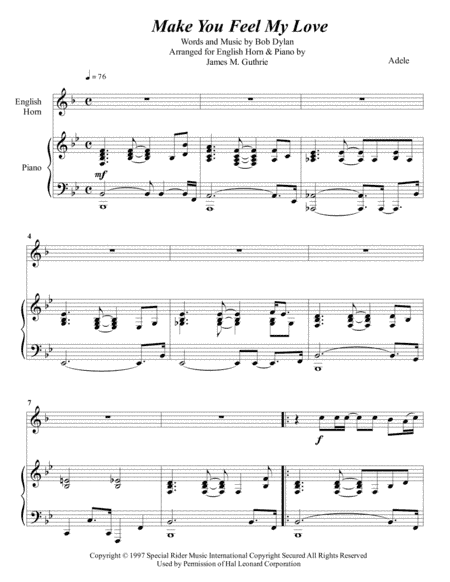 Make You Feel My Love (arr. James M. Guthrie)