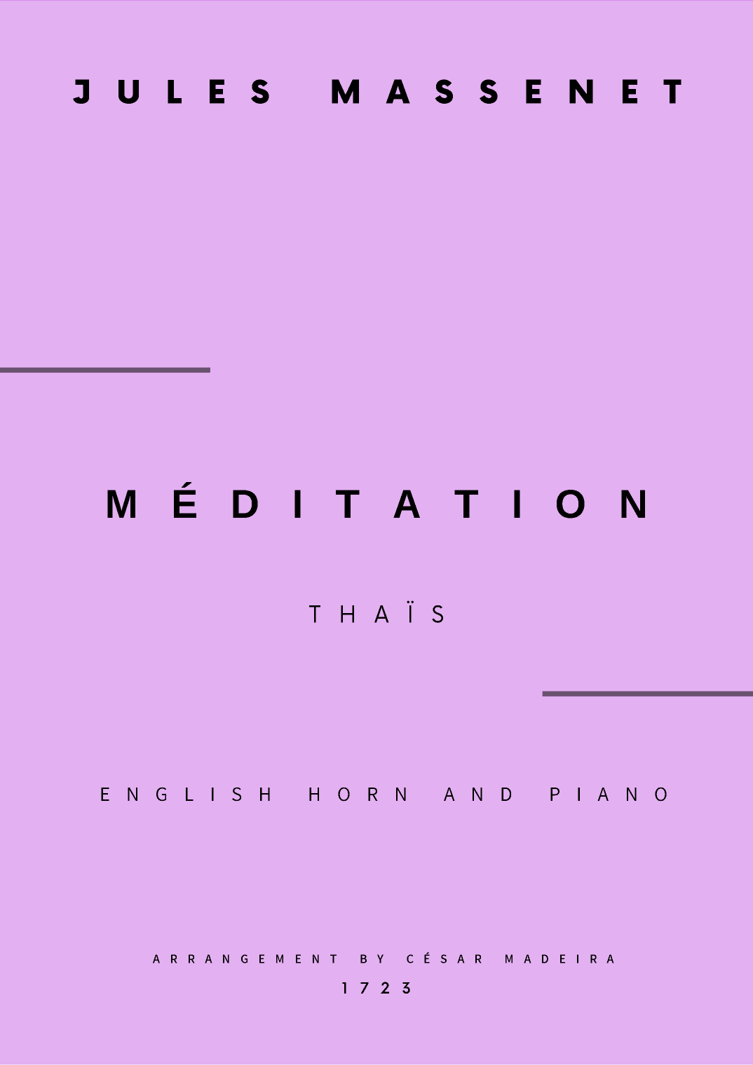 Meditation from Thais - English Horn and Piano (Full Score and Parts) (arr. César Madeira)