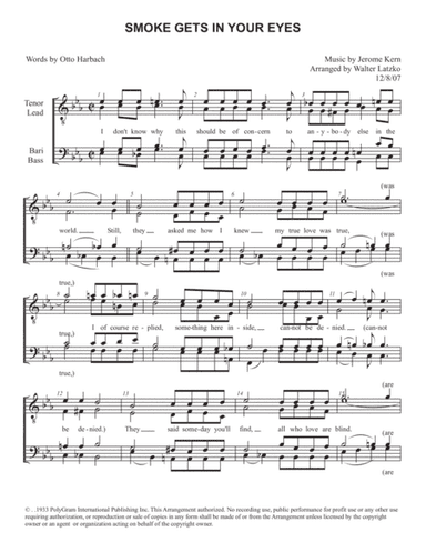 Smoke Gets In Your Eyes (arr. Walter Latzko)