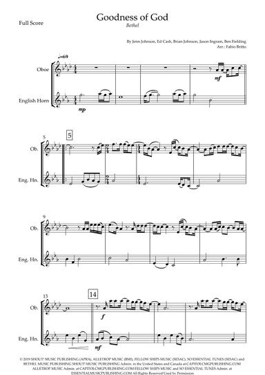 Goodness Of God (arr. Fabio Britto)