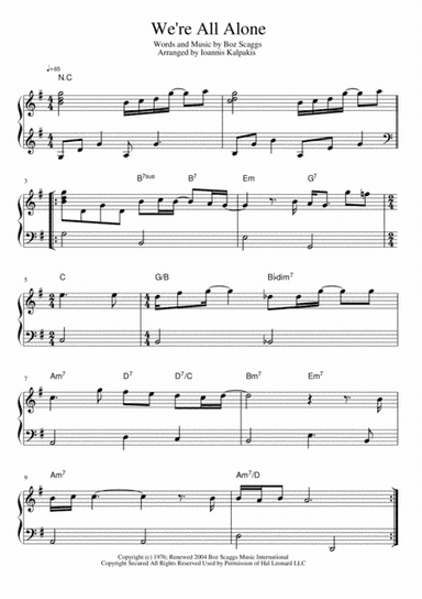 We're All Alone (arr. Ioannis Kalpakis www.pianistas.gr)