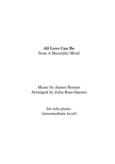 All Love Can Be (arr. Julia Rose-Spence)