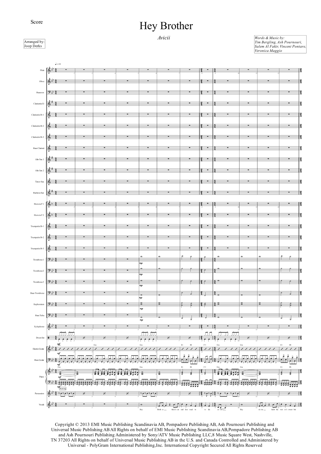 Hey Brother (arr. Joop Derks)