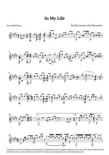 In My Life (arr. André Nusa)