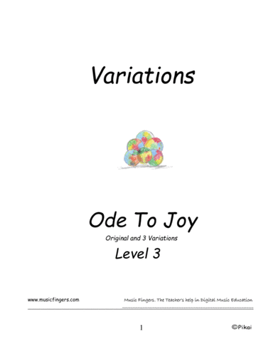 Ode to Joy. L.V. Beethoven. Lev. 3. Variations (arr. Music Fingers)