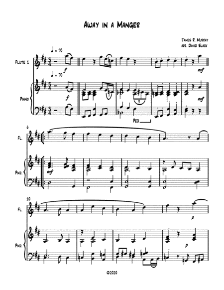 Away in a Manger (flute solo) with optional piano accompaniment (arr. Dave Slack)