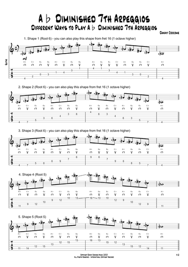 Ab Diminished 7th Arpeggios (5 Ways to Play)