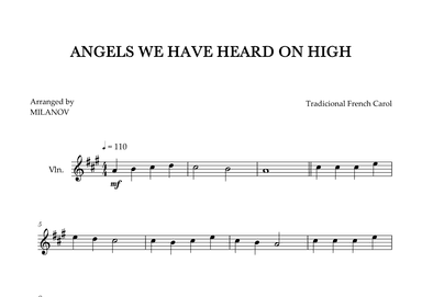 Angels We Have Heard on High | Christmas song | violin | easy beginner (arr. Milanov)