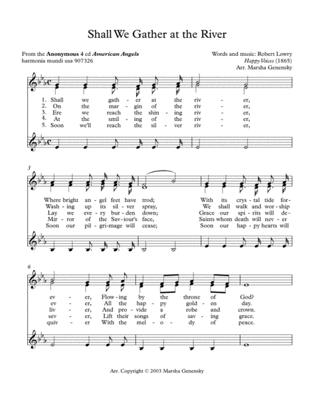 Anonymous 4: Shall We Gather at the River (arr. Marsha Genensky)
