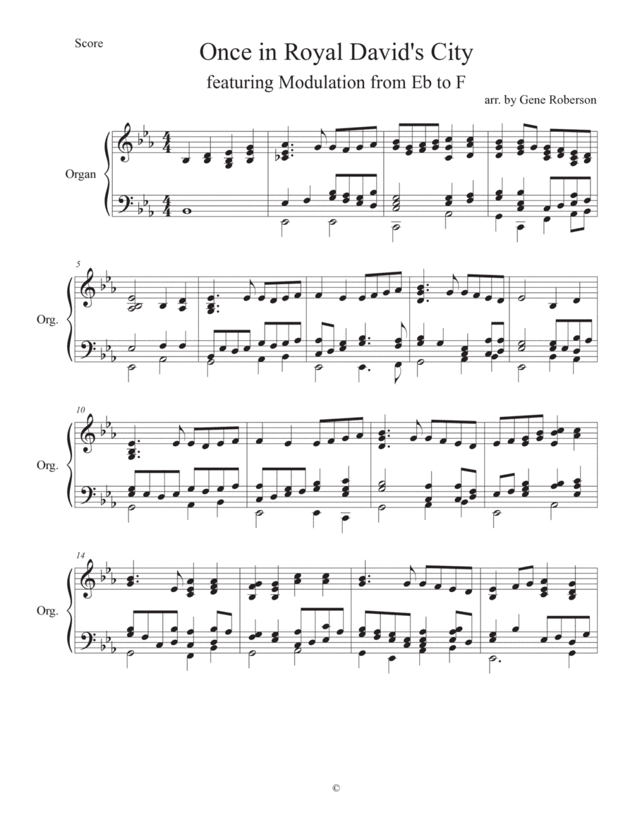 Once in Royal Davids City ORGAN Accompamiment (arr. Gene Roberson)