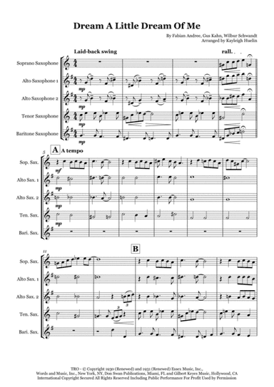 Dream A Little Dream Of Me (arr. Kayleigh Huelin)
