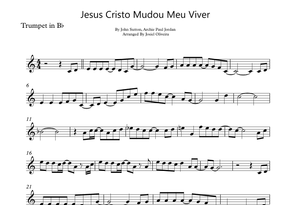Jesus Cristo Mudou Meu Viver (arr. Josiel Oliveira)