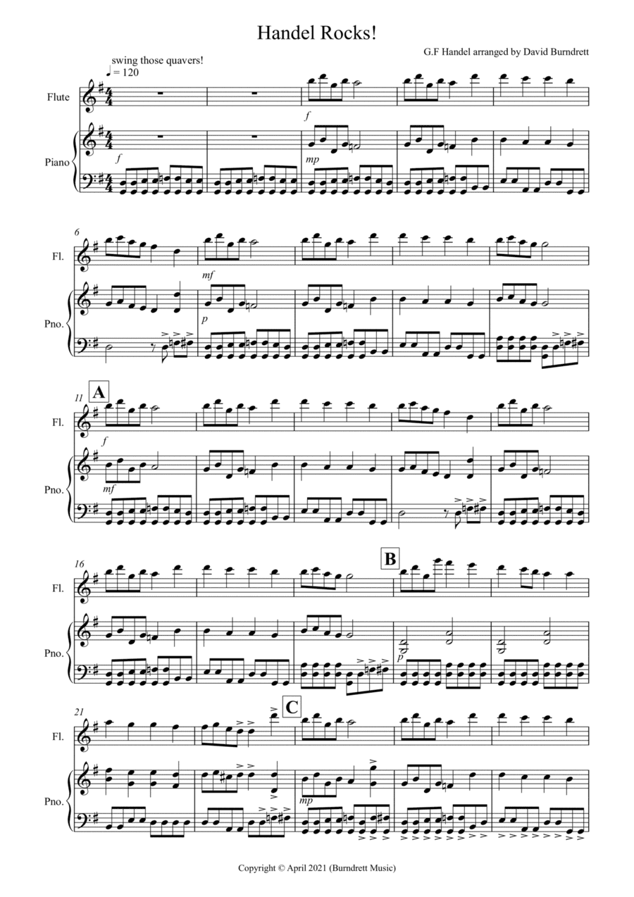 Handel Rocks! for Flute and Piano (arr. David Burndrett)