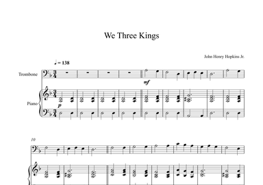 We Three Kings - John Henry Hopkins Jr. (Trombone + Piano) (arr. Digital Book Music)